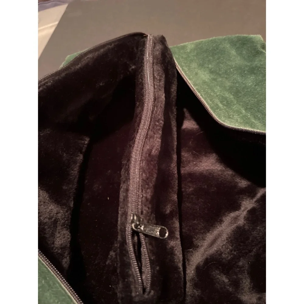 Northern Trust Green Suede Golf Shoe Bag Faux Fur Lined Travel Carrier Case